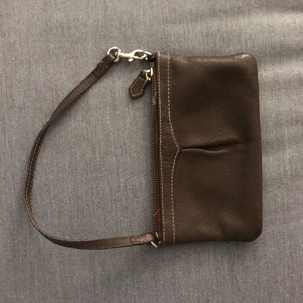 Dooney & Burke brown leather wristlet